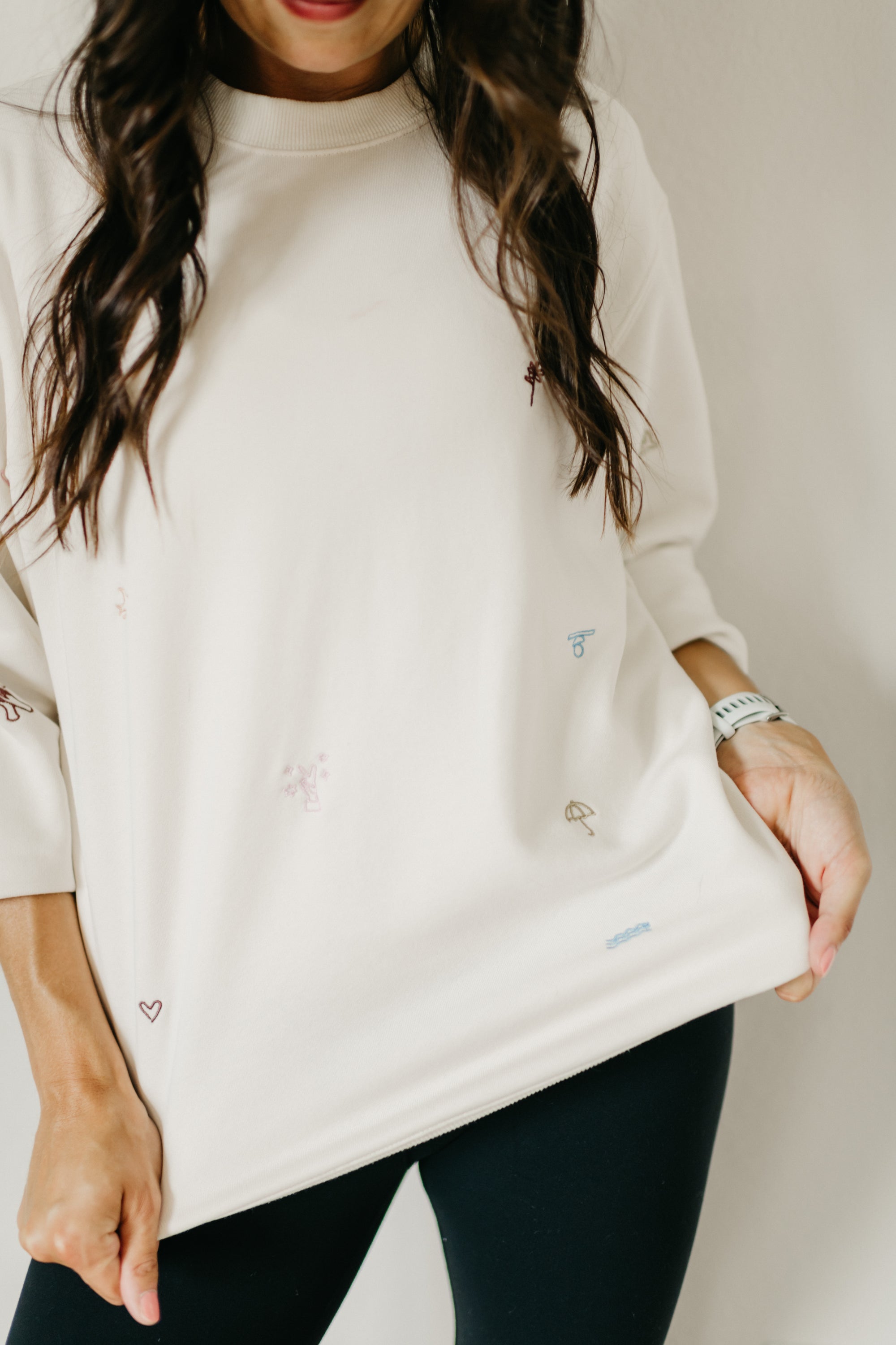 Embroidered Crew Sweatshirt